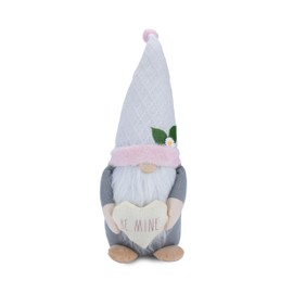 Rae Dunn Be Mine Valentine Gnomes – Gray & Pink Plush Gnome with Heart – Valentine’s Day Gnome Decor – All Season Ornaments – Valentine Gifts