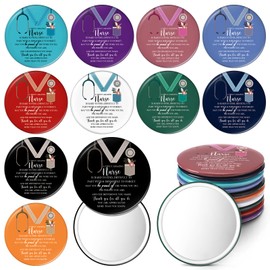 Geetery 10 Pcs Nurses Week Gifts Bulk 2025 Mini Compact Mirrors Nurse Appreciation Gifts Pocket Portable Mirror Small Thank You for Medical Students Practitioner LPN CNA