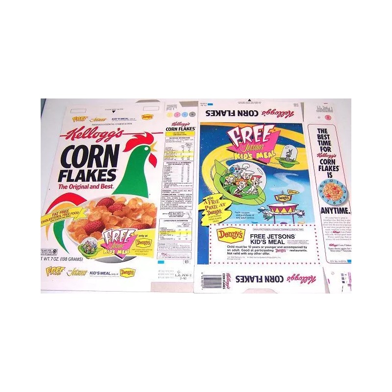 1992 JETSONS Kellogg's Corn Flakes Cereal box unused shaped factory