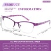 FONHCOO Bifocal Reading Glasses for Women, Metal Spring Hinge Blue