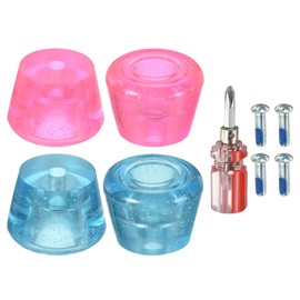 PATIKIL 2 Pairs Roller Skate Toe Plugs Roller Skate Stopper Brake Stopper with Screwdriver 82A for Roller Skates Roller Skates Light Pink Blue