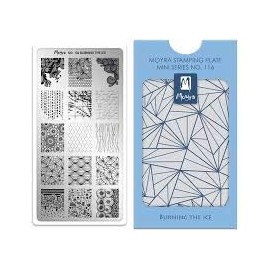 for Small Nails MOYRA Mini Stamping Plate 116"Burning The ICE" for Small Nails Stamping Plate