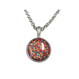 Colorful Geometric Triangle Design Pendant Necklace