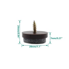 50 Pack Screw On Felt Pads for Chair Legs,ULIFESTAR Felt Furniture Pads for Hardwood Floors Carpet Floors,Round Chair Leg Floor Protectors Furniture Sliders Furniture Leg Caps Protection Cover