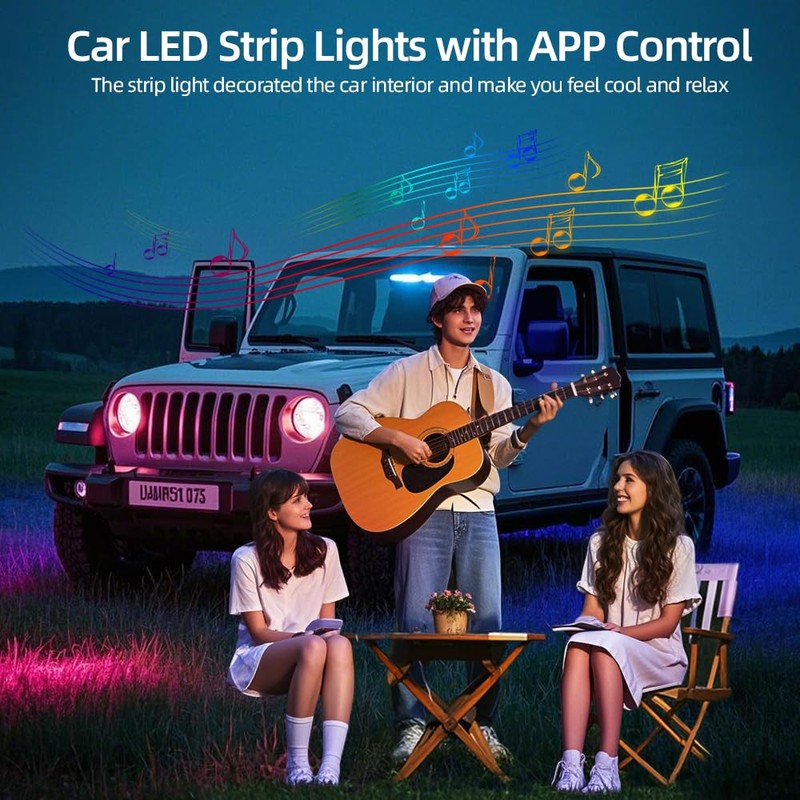Acrylic Interior Car LED Strip Light, Dreamcolor 10-in-1 RGB Ambient