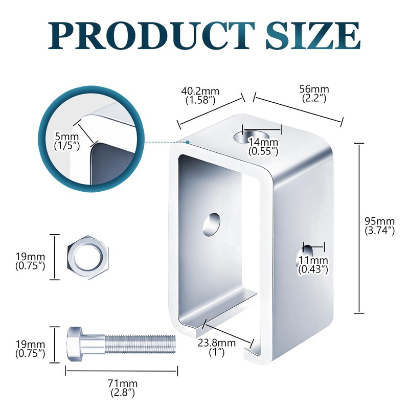 Channel Trolley Track Hanger Bracket for UNISTRUT Strut Channel,Intermediate Support
