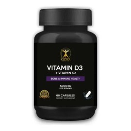 Vitamina D3  K2 Klever 5000 UI, 60 Cápsulas Veganas                                                                                                   