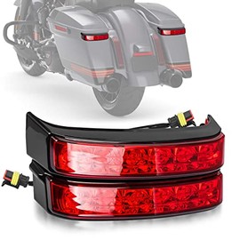 Saddlebag Housing Tail Run Brake Turn Light Lamp LED Len for Touring Street Road Glide CVO Electra Glide Ultra Classic Ultra Limited CVO 2014-2022 (Black Red)
