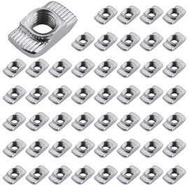 Yeepeo Pack of 50 Hammer Head Nuts 8 mm Nut 8, M8 Thread 4040 Profile T-Slot Nut Carbon Steel T-Slot Nut Hammer Nut for Aluminium Profile Extrusion Slot (EU40-M8 × 19.5 × 10)