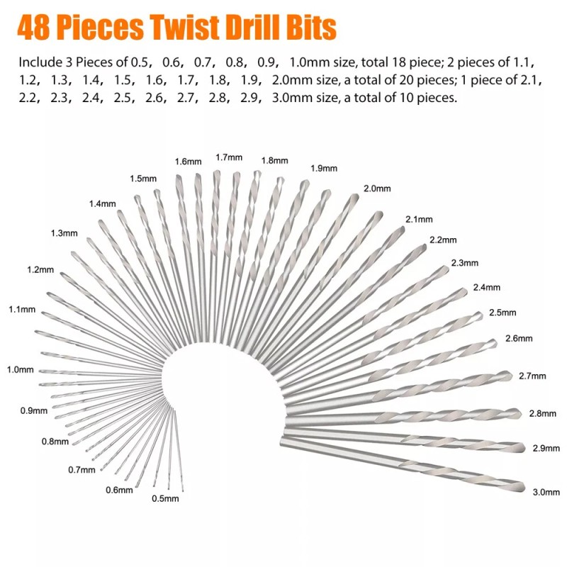 Cahuczlhoz 60Pc Mini Micro Hand Drill Bits Set Small Manual
