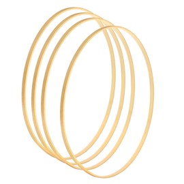 PATIKIL 13 Inch Wooden Bamboo Floral Hoop, 4Pack Craft Rings for DIY Wedding Wreath Decor, Dream Catcher and Hanging Crafts