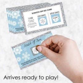 Big Dot of Happiness Winter Wonderland - Snowflake Holiday Party and Winter Wedding Game Scratch Off Cards - 22 Count