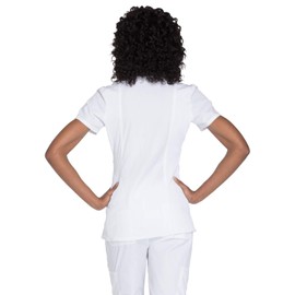 Cherokee Women's Workwear Core Stretch Mock Wrap Scrubs Shirt, White, XX-Large