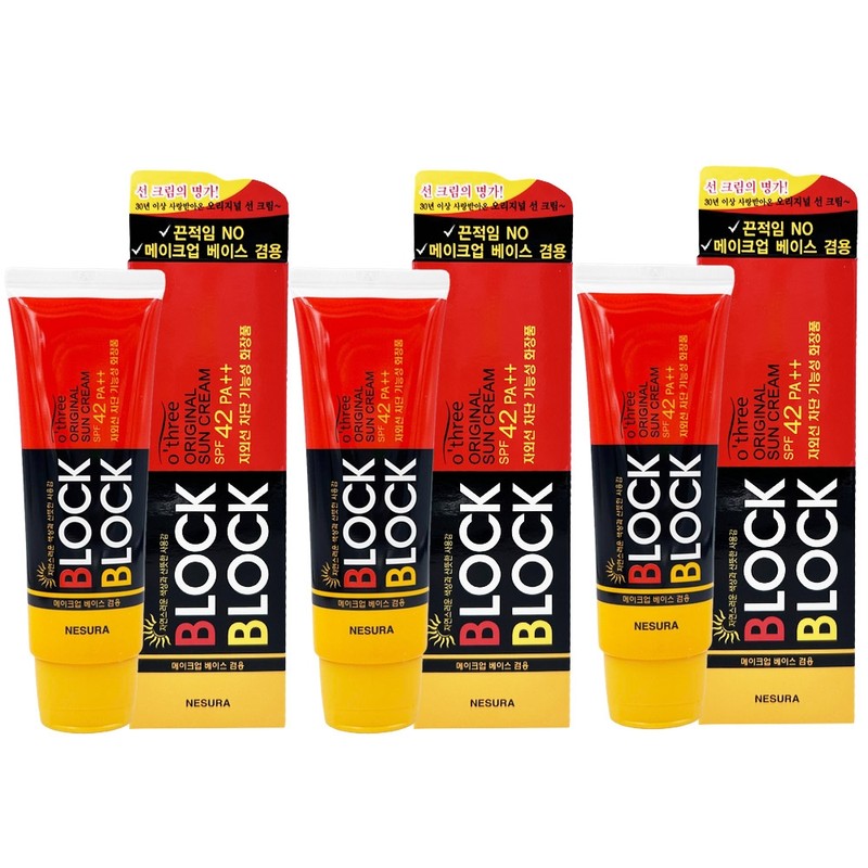 Nesura Autri Block&Block Original Sun Cream 80g x3 / 네슈라