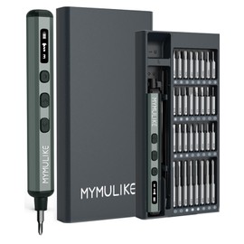 MYMULIKE Precision Screwdriver Set, 68 in 1 Mini Screwdriver 3.7V Power Screwdriver- 64 S2 Magnetic Bits, 5 Torque Settings, 4 LED Lights, Repair Tool for Precision Work Phone Camera Laptop Watch