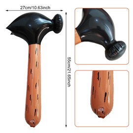 FUIPVGI 3 Pcs Inflatable Hammer, Inflatable Claw Hammer, Blow Up Inflated Hammer Fancy Dress Party Accessories, Blow Up Inflated Pool Bath Seaside Crazy Fun Toy Party Game for Adult Children (Brown)