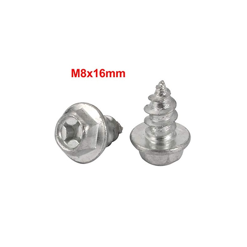 sourcing map 8 Pieces Self-Tapping Flange Head Tapping Screw M8