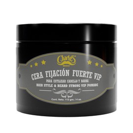 Charle's - Cera para Cabello Fijación Fuerte VIP 113g - Terminado Brillante - Con Aceite de Ricino - Hidrosoluble - Sin Residuos - Pomada para Cabello