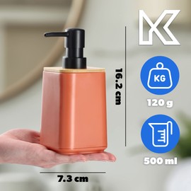KADAX Soap Dispenser with Pump, Pump Dispenser in 6, Liquid Bottle with Bamboo Lid, Soap Dispenser for Bathroom, Kitchen and Laundry Room (Pink)