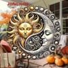 Round Sun and Moon Wall Sign – Waterproof Aluminum Garden