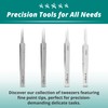 Excelta Precision Tweezers, Straight Tapered Ultra Fine Point, Anti-Magnetic Stainless