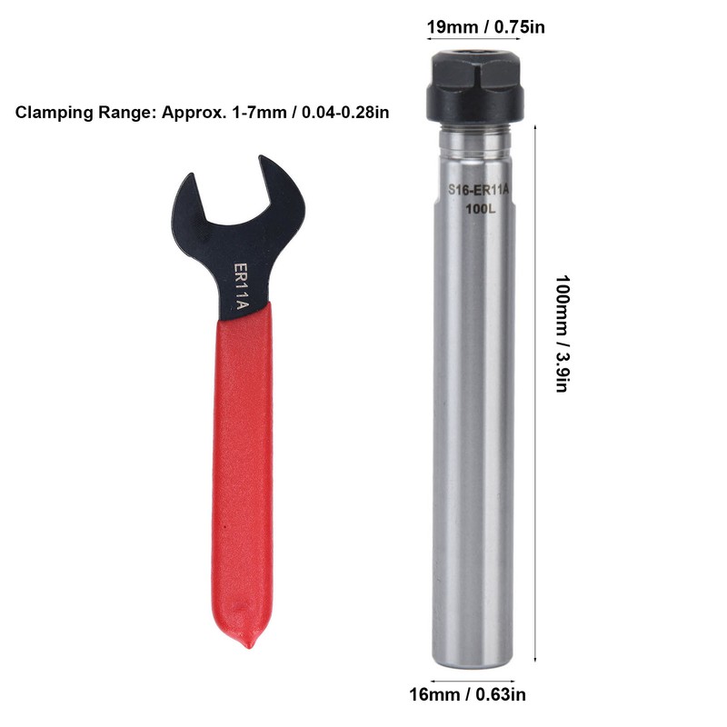Straight Shank Tool Holder ER11 Collet Extension Rod CNC Lathe