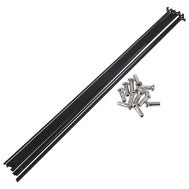 A ABSOPRO Bicycle Spokes 14G 275mm Length Bike Wheel Spokes 304 Stainless Steel Black 1 Set