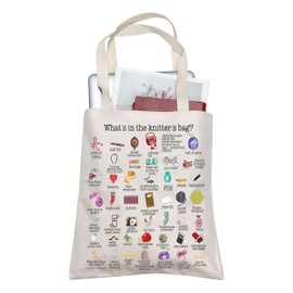 AKTAP Knitting Tote Bag Knitting Gift What's In The Knitter's Reusable Tote Bag For Women Knitter Gift Knit Lover Gift For Women (TB, Knitter's Bag Tote-PY2)