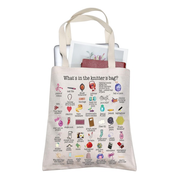 AKTAP Knitting Tote Bag Knitting Gift What's In The Knitter's