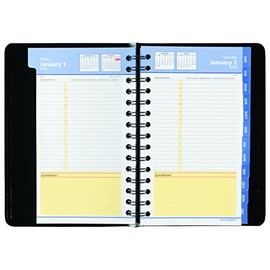 AT-A-GLANCE 760405 QuickNotes Daily/Monthly Appointment Book/Planner, 4 7/8 x 8, Black, 2016 by At-A-Glance