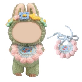 dimidium Labobo Doll Clothes Accessories Cute & Soft Scarf for Labu, Removable Washable Bandana for Plush Doll Pretend Play (Collector Outfit Age 12+),Blue Cherry