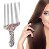ANGGREK Afro Pick Comb - Stainless Steel Detangler for Curly