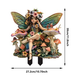 iSpchen Bohemian Fairies Flower Pot Figures, Fairy Garden Miniature Fairy Figures, Elves Ground Stake, Decor Sign, Miniature Fairies, Garden Figures, Fairy Figure, Miniature Elves, Decoration for
