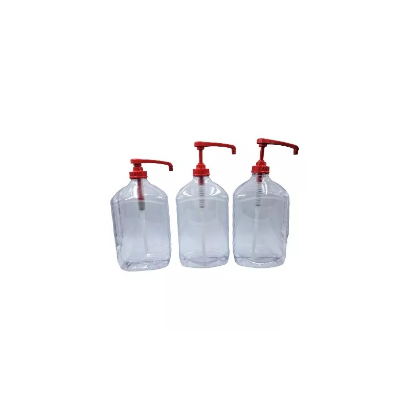Farvisan Botella De Plastico Transparente Dispensador De Gel 3pz 2lts