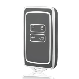 OFF WE GO OFF WE GO Autoschlssel Hlle fr Renault TPU Schlsselhlle Cover fr Clio Espace Talisman Megane Kadjar Captur Arkana Sandero Auto Schlssel Schlsselbox Damen M?nner Schlsselgeh?use, Grau Silber