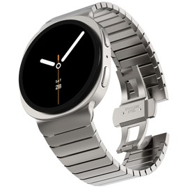 KADES - Correa de acero inoxidable compatible con Galaxy Watch 8 Classic de 46 mm/ Watch 8 40 mm 44 mm, pulsera de eslabones de metal sólido con cierre de mariposa, banda clásica de negocios para