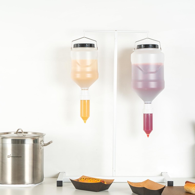 Restaurantware Hanging Condiment Dispenser 3 Liters Large Refillable Sauce Dispenser