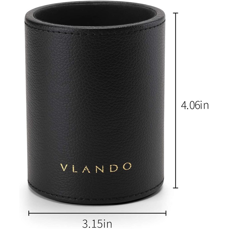 Vlando Office Desk Organizer Leather Desktop Organizer Caddy with Drawer
