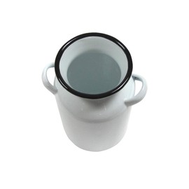 Treasure Gurus White Enamel Milk Can Rustic Utensil Holder Country Farmhouse Kitchen Decor
