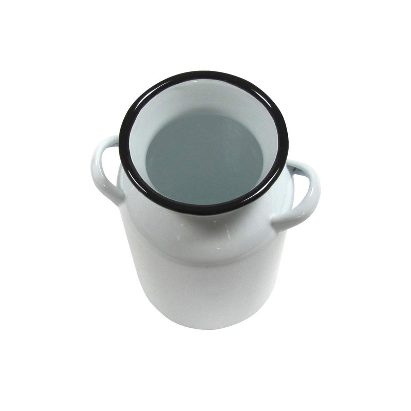 Treasure Gurus White Enamel Milk Can Rustic Utensil Holder Country