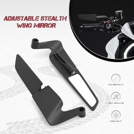 360° Rotating Motorcycle Stealth Wind Wing Side Rearview Mirrors Fit for Duke 390 690 790 1290 MT-07 MT09 Z650 Z900 Z1000 Street Bike Adjustable Wing Rearview Mirrors for Kawasaki Yamaha Suzuki Honda
