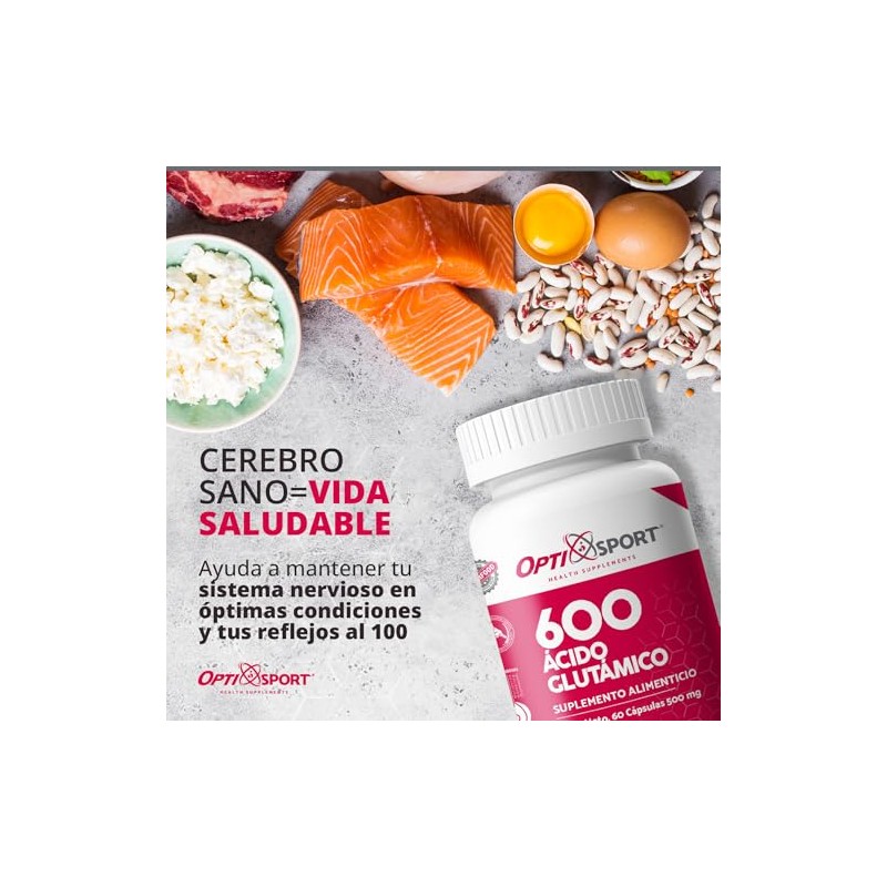 Ácido Glutámico 600 con 60 cápsulas