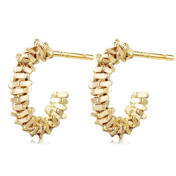 FOXNOV Gold Hoops Earrings for Women Lightweight Hypoallergenic Earrings 14K