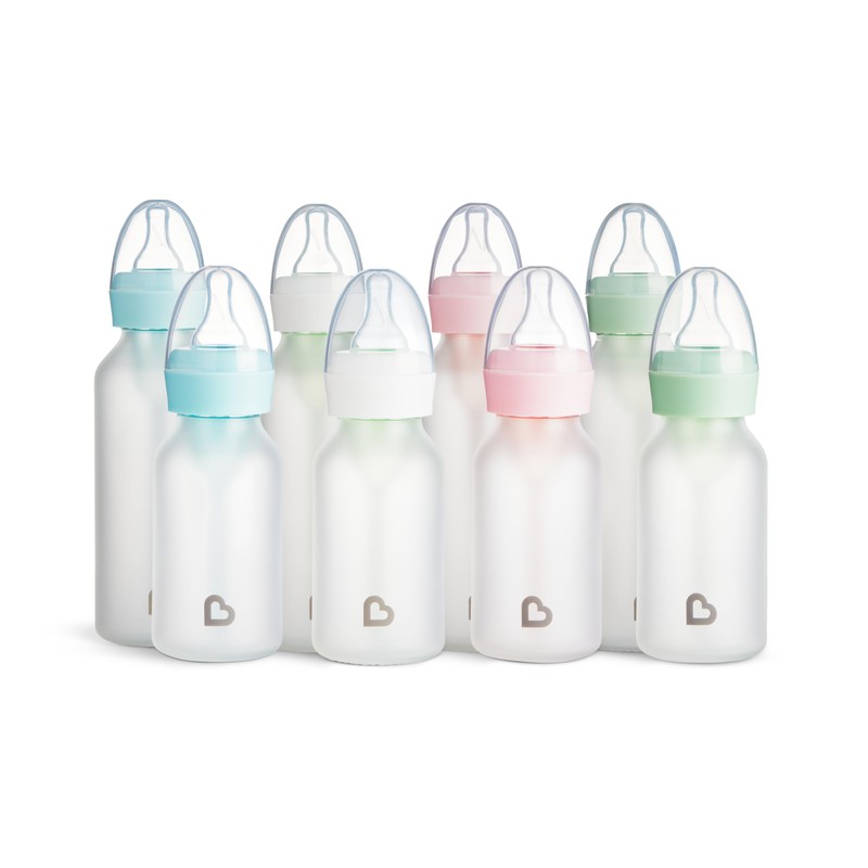 Munchkin Bond Silicone Coated Glass Baby Bottles - Anti-Colic Feeding