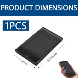 Hard Drive Enclosure 2.5 Inch USB C 3.1 Gen 2 with 6 Gbps Uasp, Enclosure for SSD Hard Drive, Ssd Sata USB C Adapter Housing for 2.5 Inch SSD HDD Tool-free, Ssd Enclosure Plug & Play