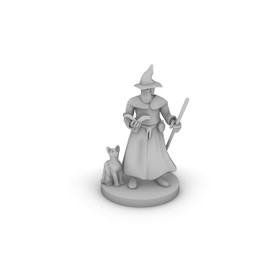 Human Wizard With Beard and STaff Tabletop DND Gaming Miniature
