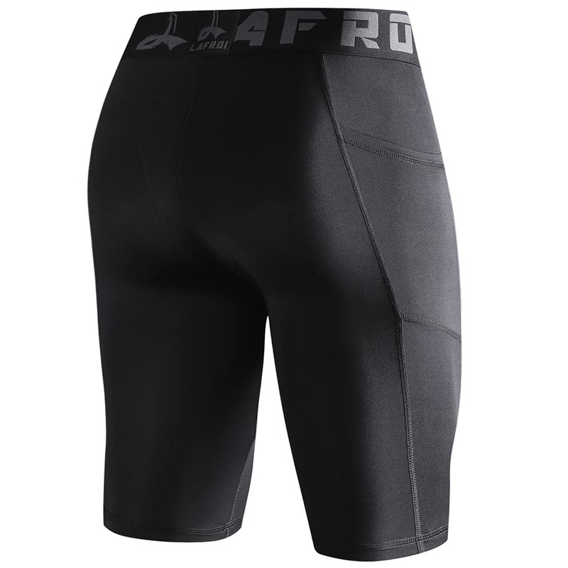 LAFROI Men's 3-Pack Quick Dry Cool Compression Fit Tights Shorts