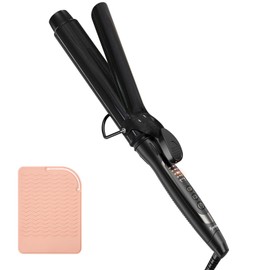 Ryanboo Hair Iron, 38mm/1.50 inch Curling Iron, 5 Temperature Settings, Professional Classic Curls for All Hair Types, Max 430℉, Suitable for Worldwide Voltage (Black)