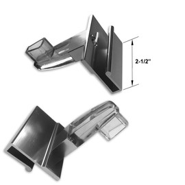 Gordon Glass® Chrome Finish Towel Bar Base Brackets and Clear Acrylic Brackets for Frameless Shower Doors 5/32", 3/16" and 1/4" Thick Glass - Pack of 2