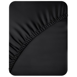 ACRALI HOME Double Fitted Sheet - Black Bottom Sheet for Double Bed with 40cm (16 in) Extra Deep Fit Pocket- Hotel Quality Soft 1800 Microfiber Bedsheet - Breathable Shrinkage and Fade Resistant